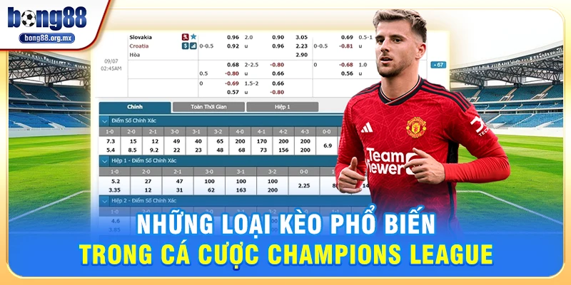 Những Loại Kèo Phổ Biến Trong Cá cược Champions League