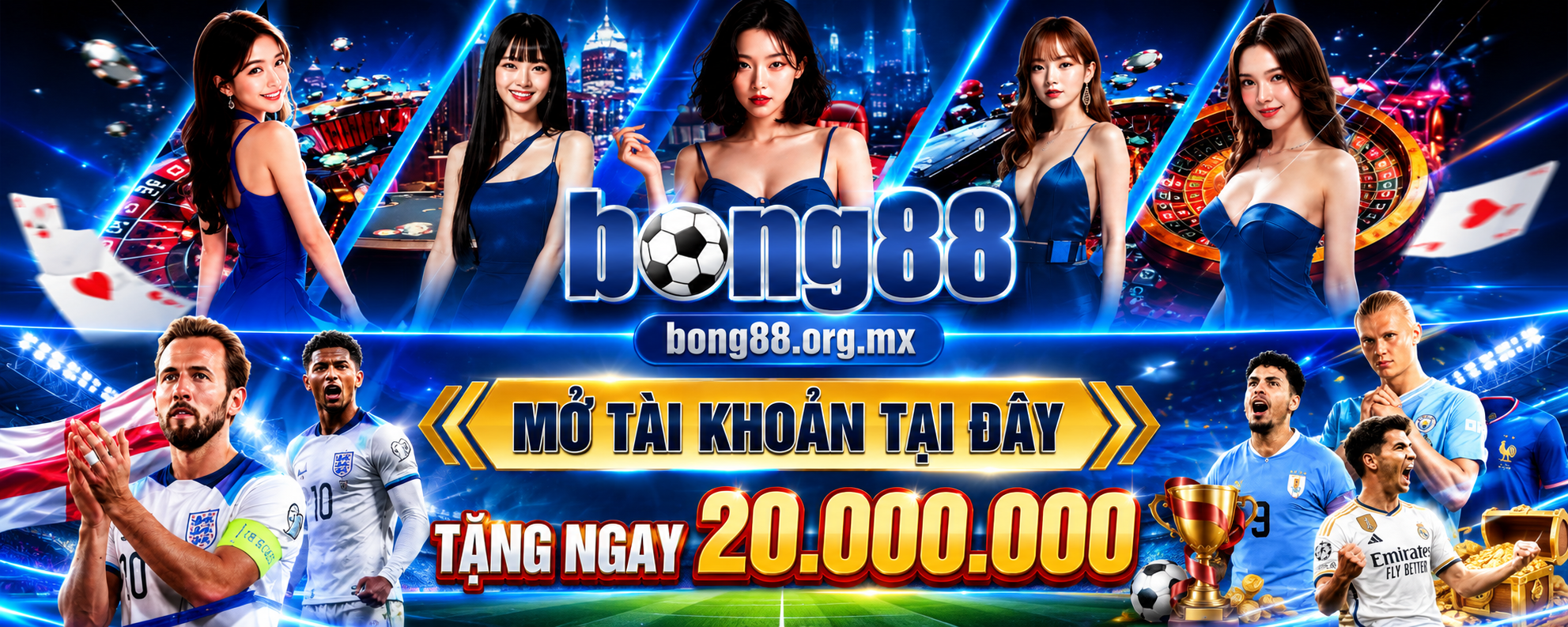 Banner Bong88 khuyến mãi mở tài khoản tặng ngay 20.000.000
